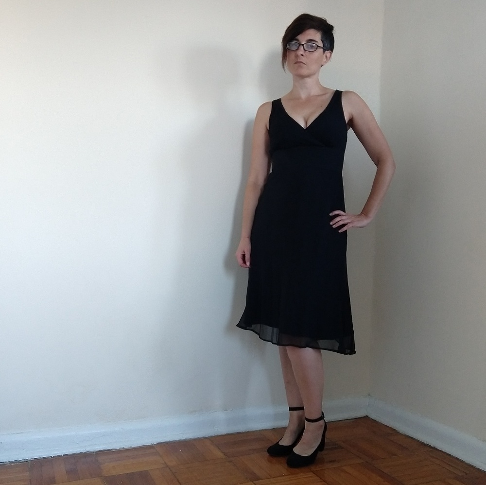 J.Crew silk LBD black dress